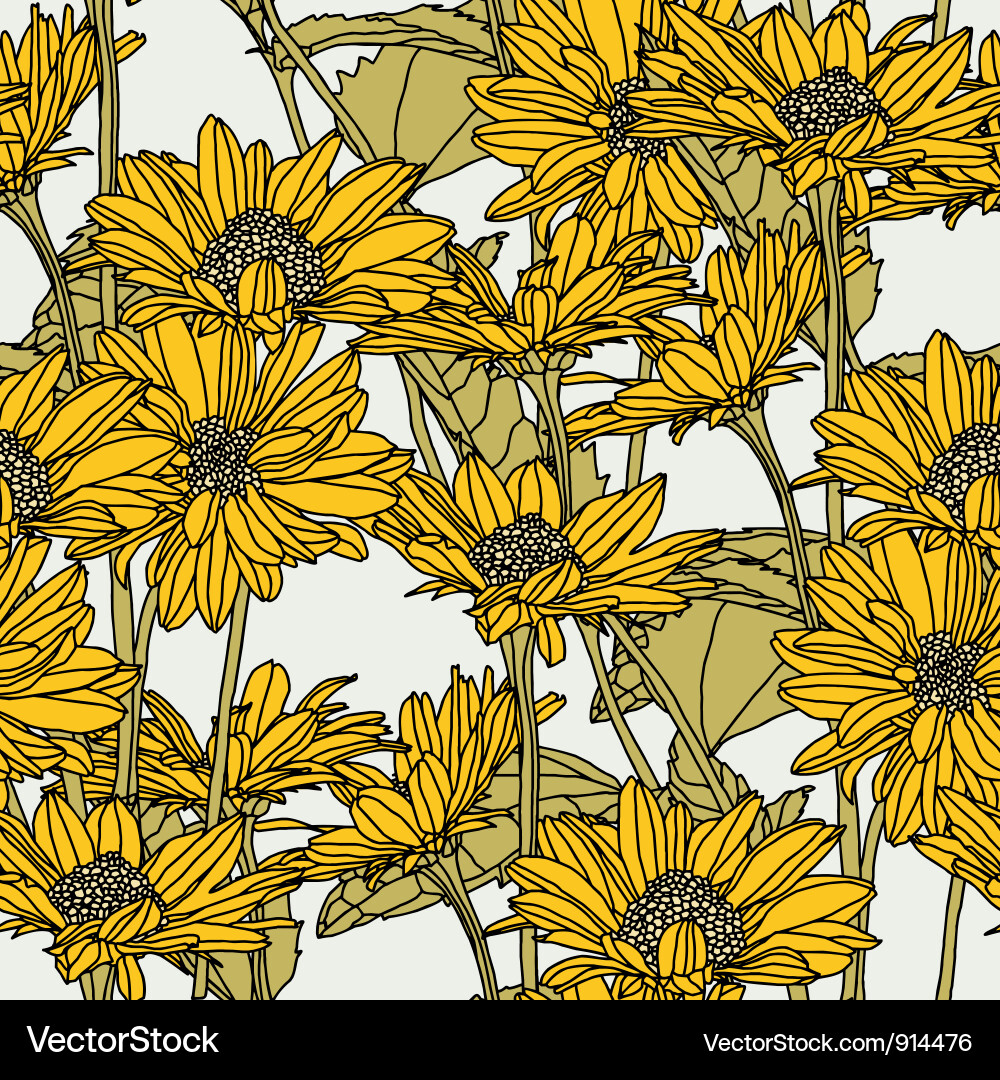 Seamless pattern with flowers Vector Image
