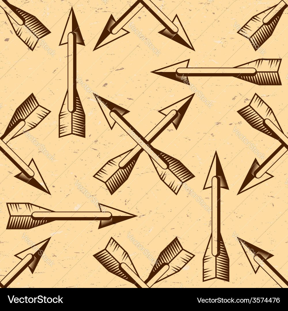 Seamless pattern with vintage arrows Vector Image