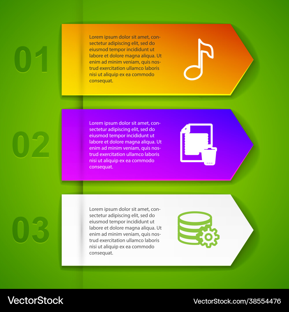 Set line music note tone delete file document Set line music note tone delete file document Vector Image