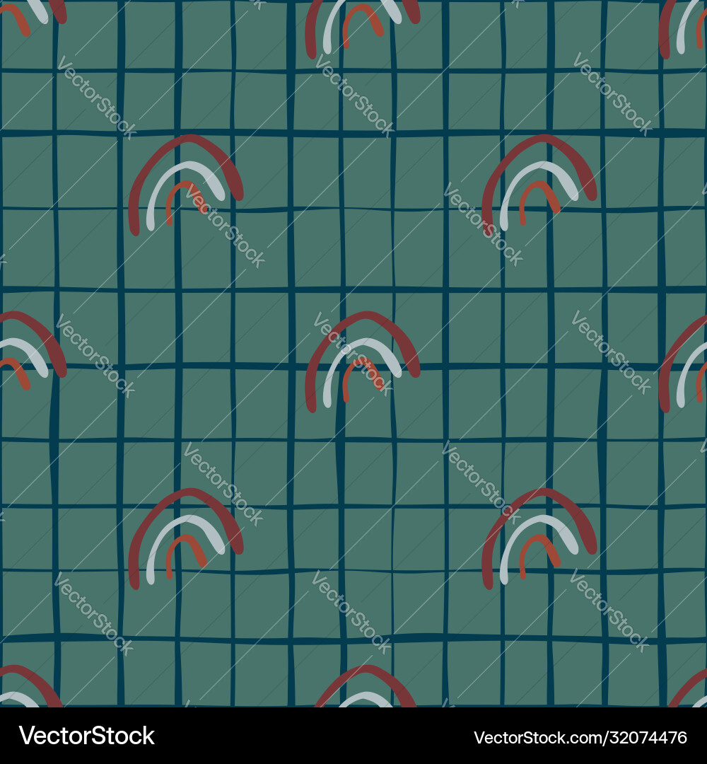 Simple random rainbow seamless pattern on lines Vector Image