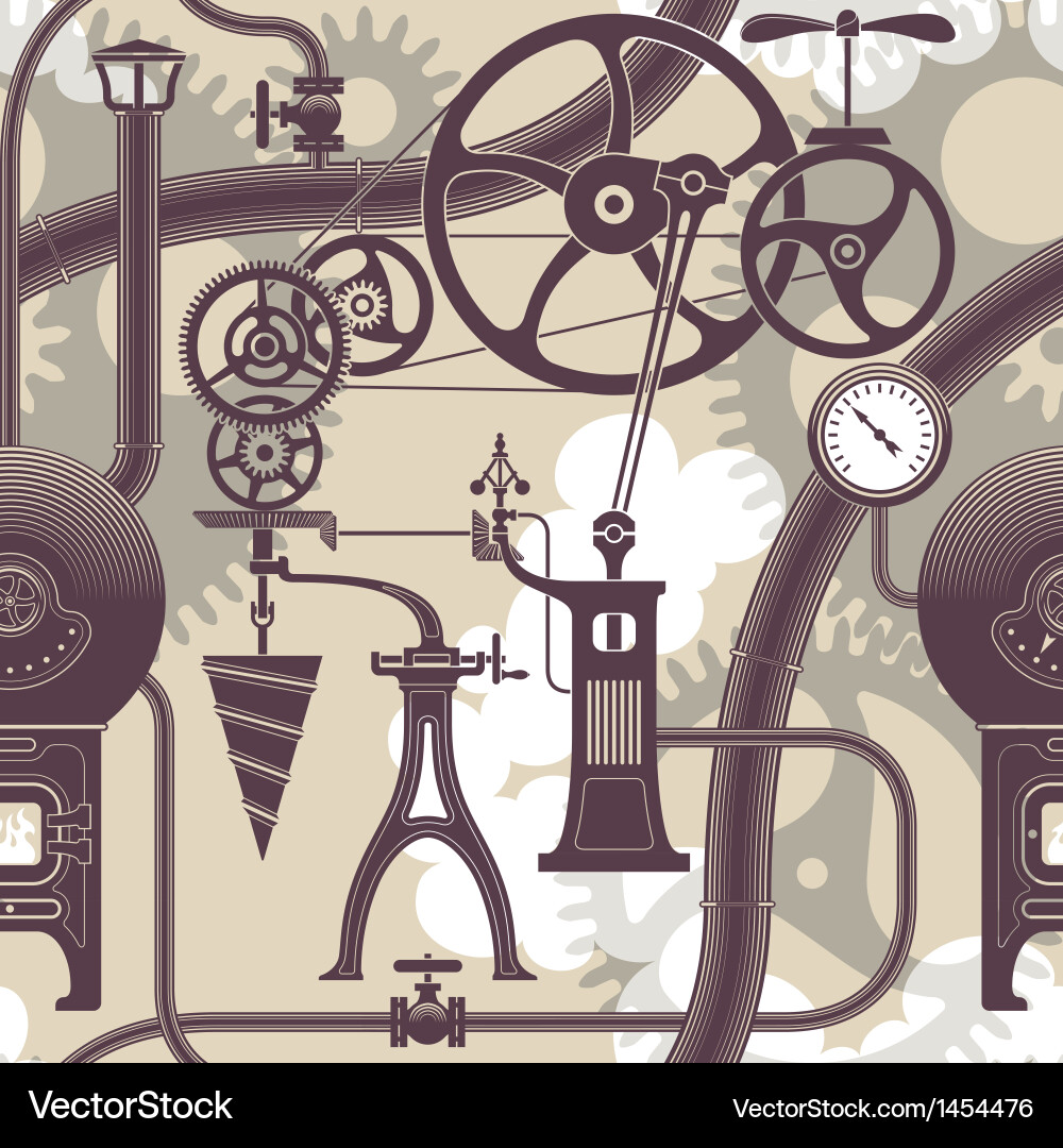 Steampunk Engine Pattern vector image