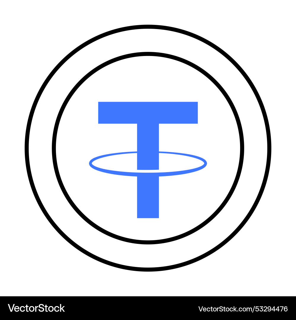 Tether usd blue and black letter t with circular – Royalty-Free Vector |  VectorStock