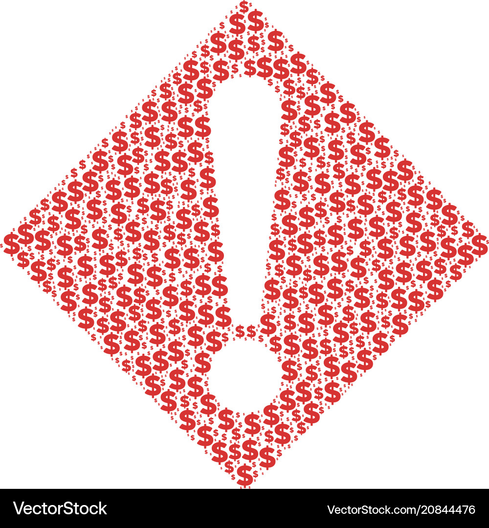 Warning composition of dollar and dots Warning composition of dollar and dots vector image