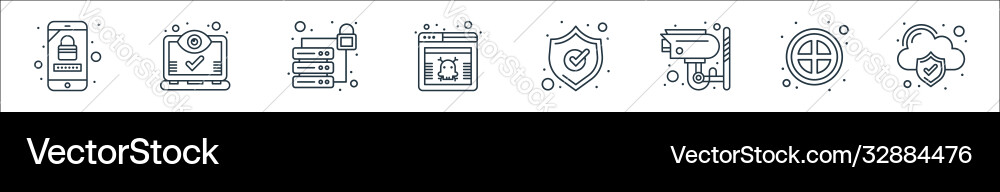 Web security line icons linear set quality Web security line icons linear set quality vector image