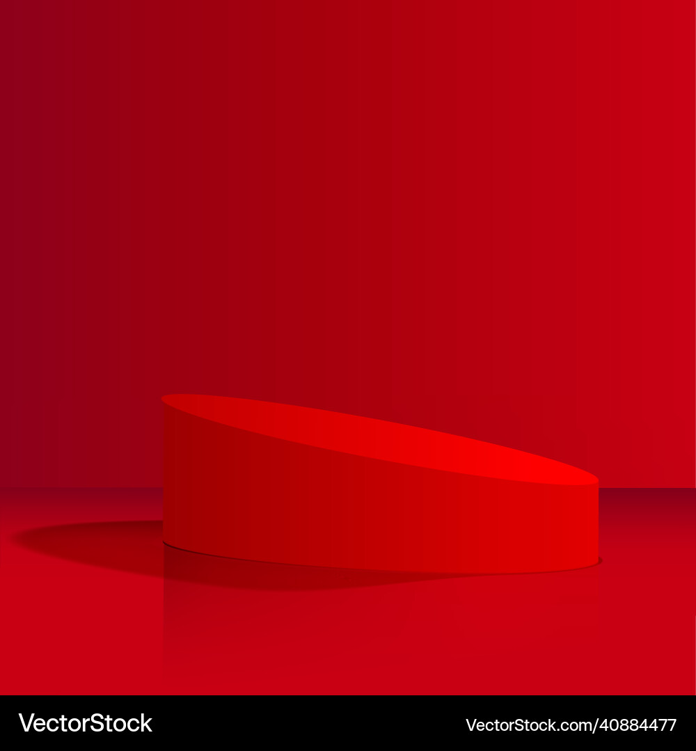 Abstract background with red color geometric 3d vector image