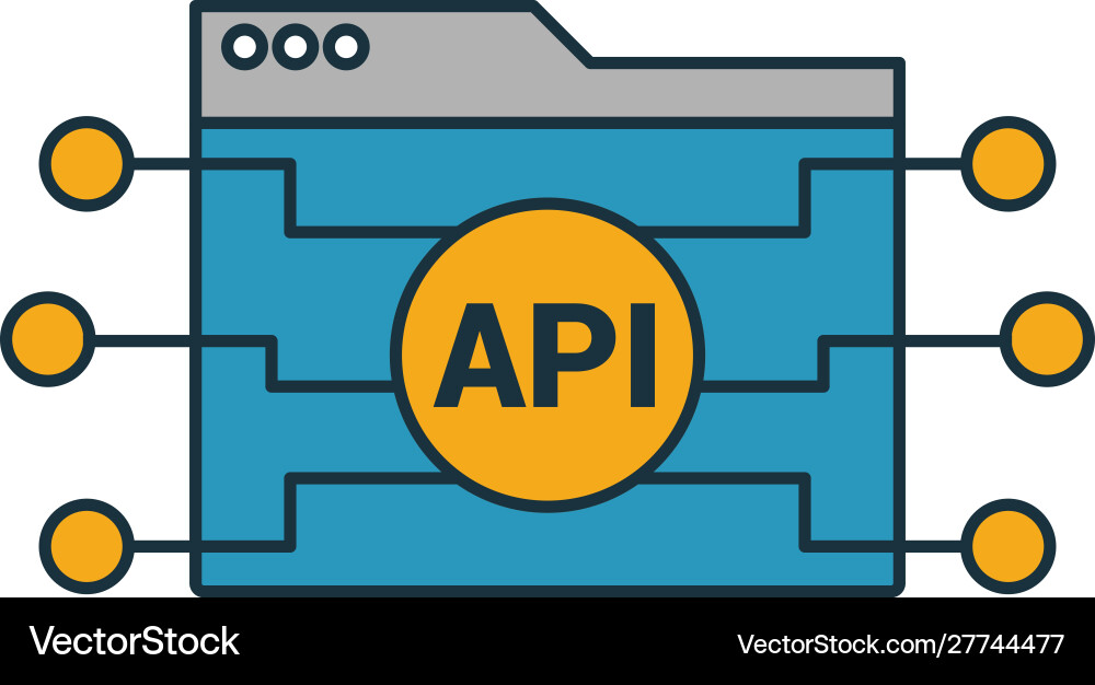 Api icon simple element from web development Api icon simple element from web development Vector Image