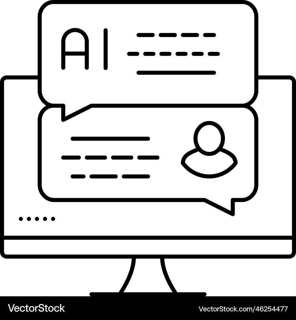 Artificial chat bot line icon Artificial chat bot line icon vector image