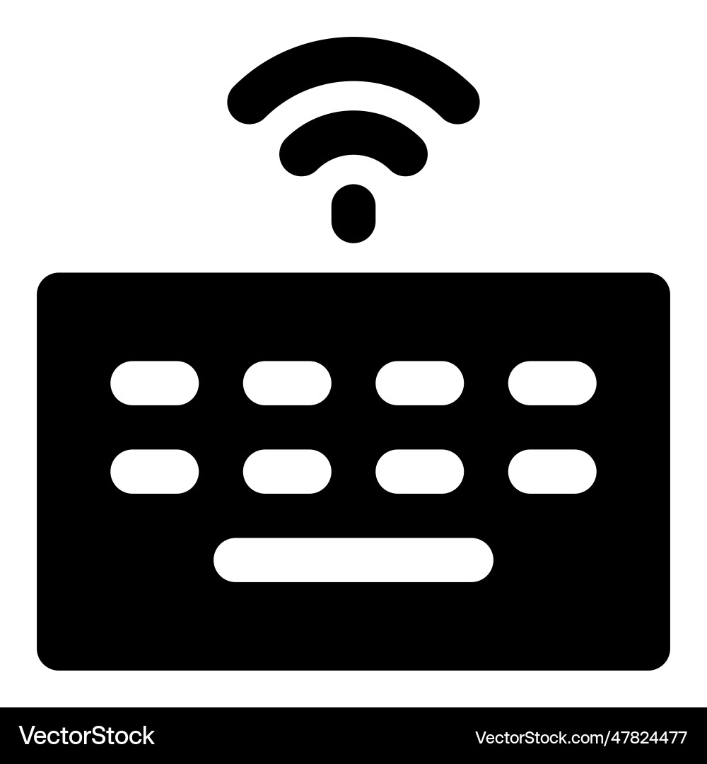 Bluetooth keyboard convenient for typing vector image