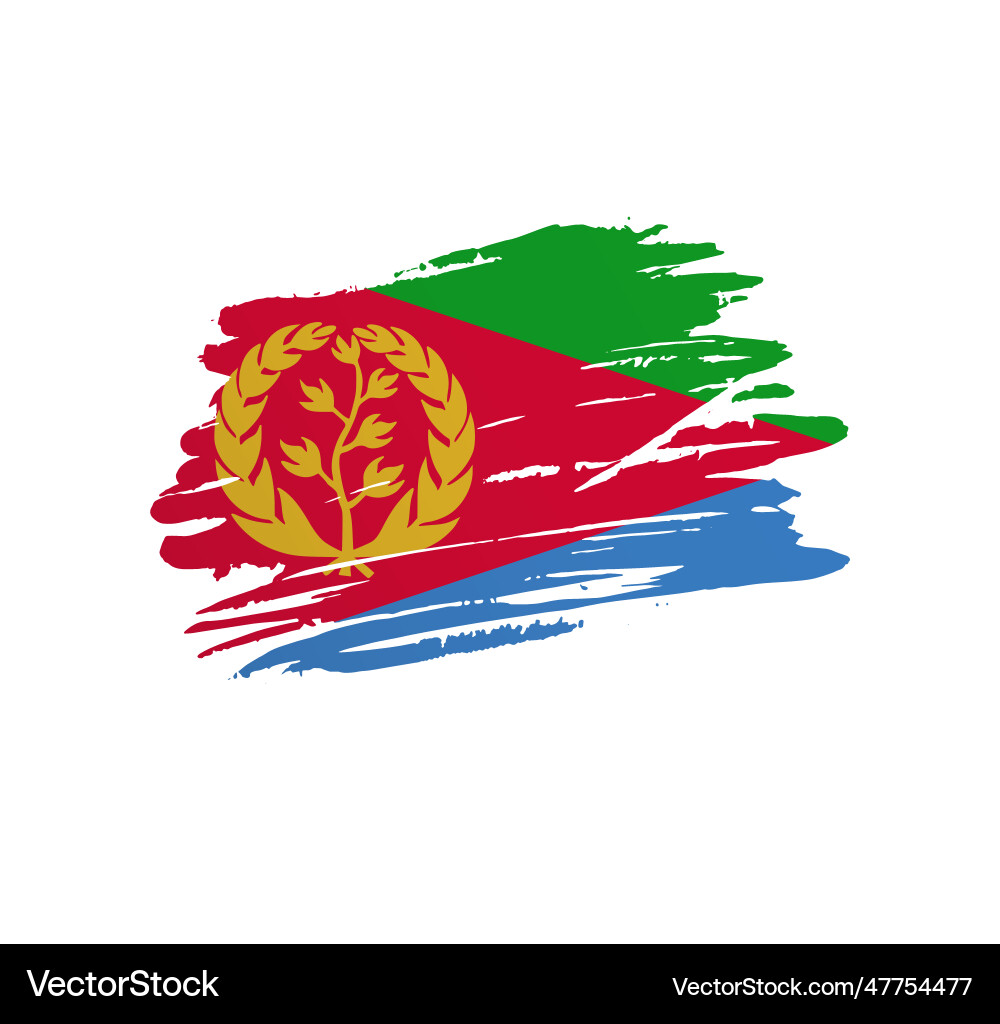 Brush stroke texture flag of eritrea Vector Image