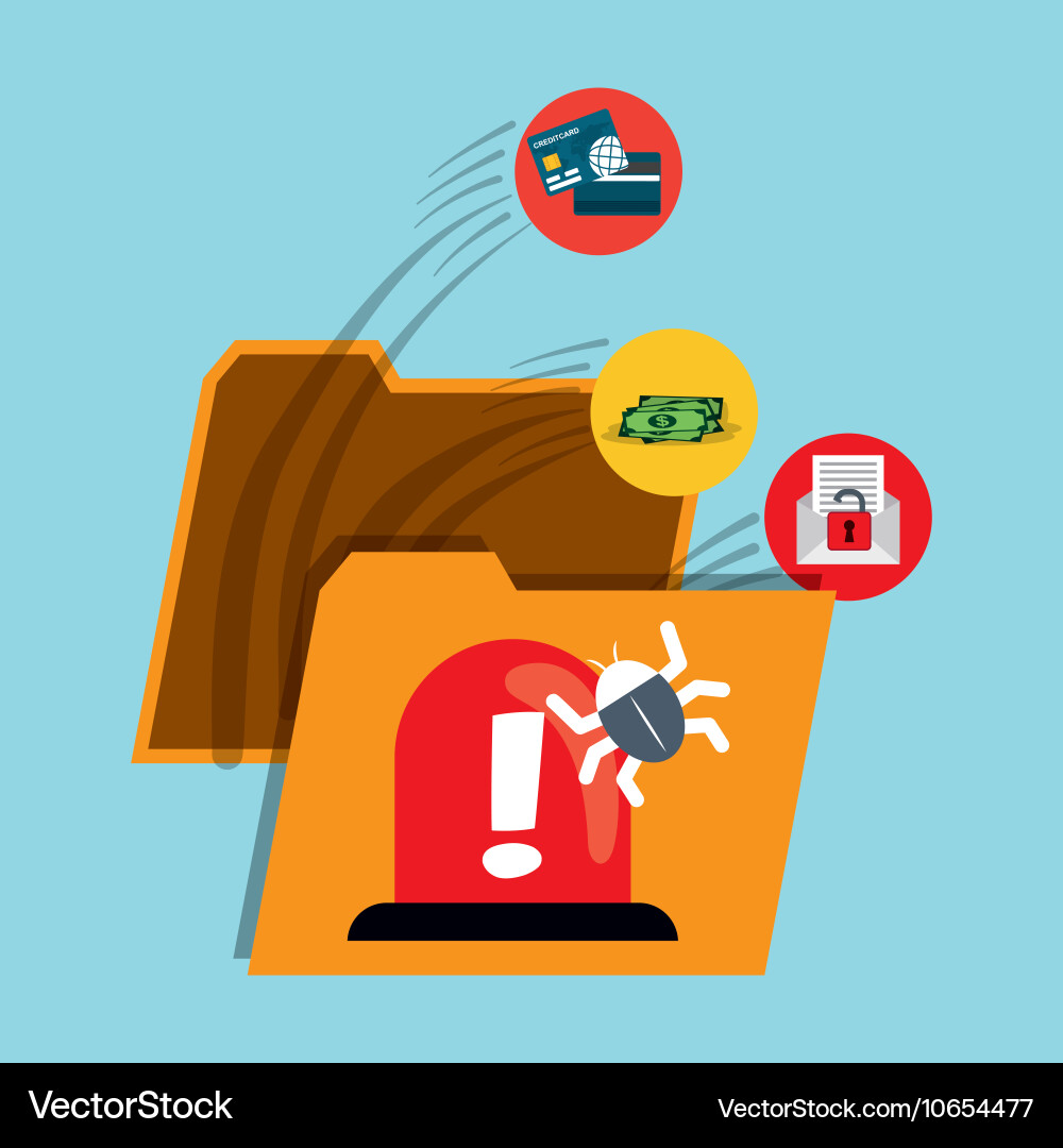 Cyber security system and media design vector image