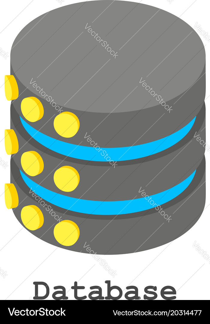Database icon isometric style Vector Image