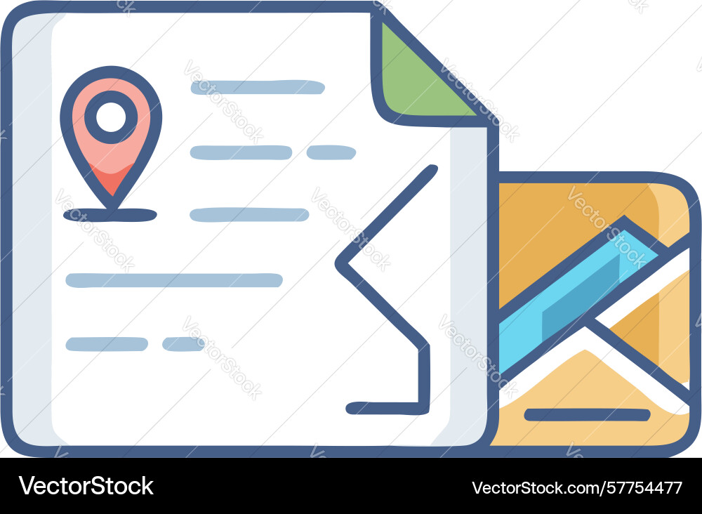 Geolocation mail or location-based communication vector image