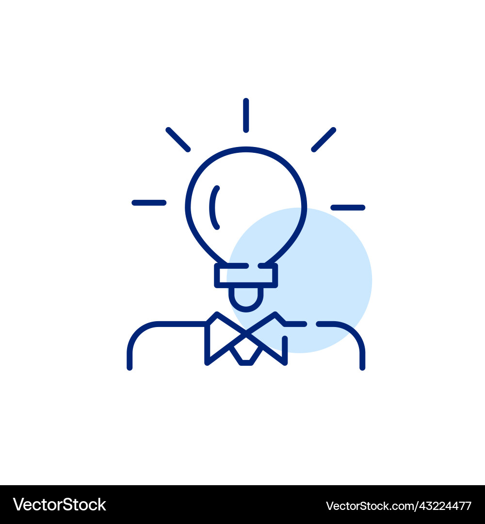 Having an innovational idea finding a solution Vector Image