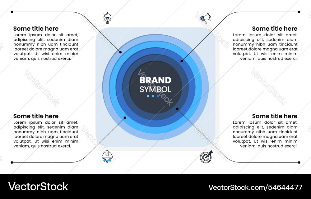 Infographic template a layered circle with 4 steps Infographic template a layered circle with 4 steps vector image