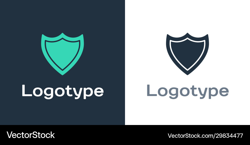 Logotype shield icon isolated on white background Vector Image