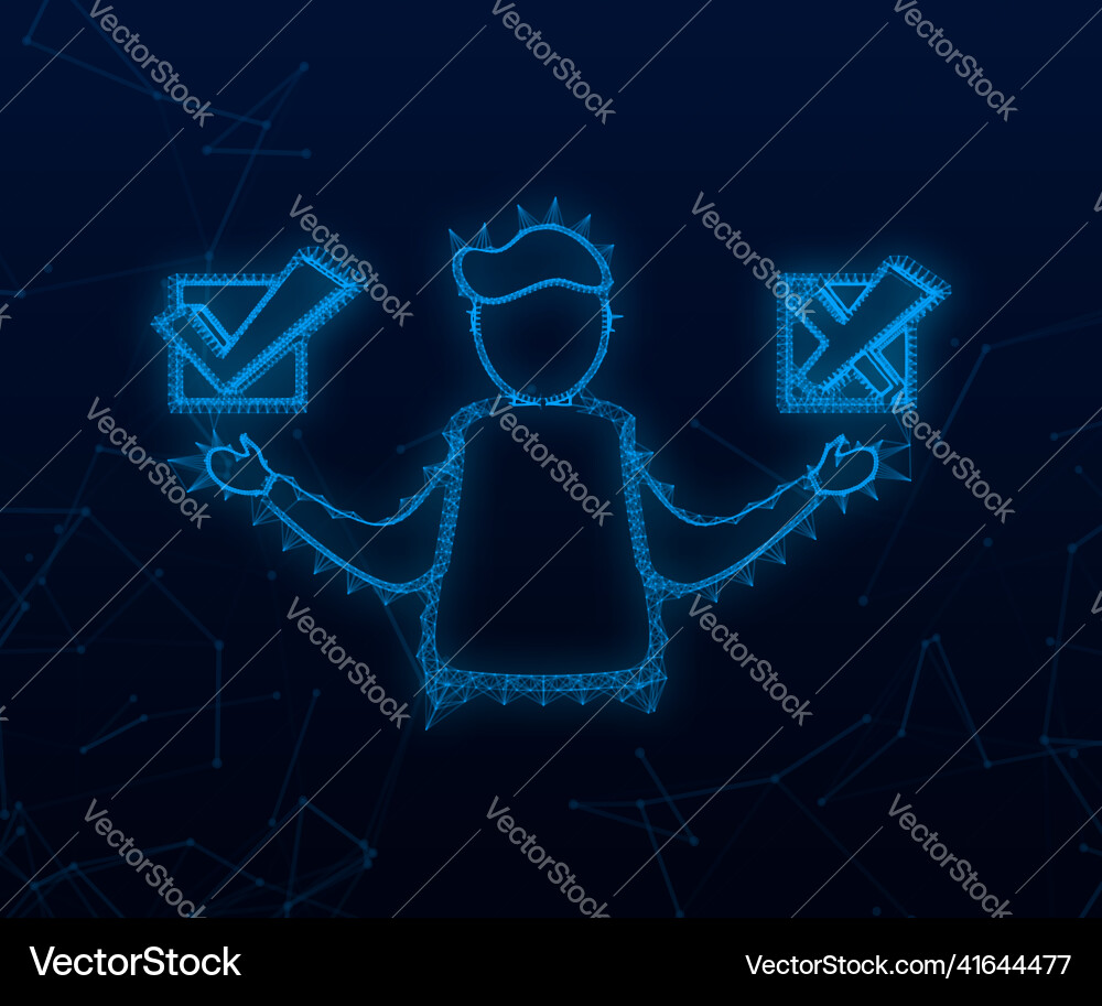 Man choosing between two options yes and no plexus Man choosing between two options yes and no plexus vector image