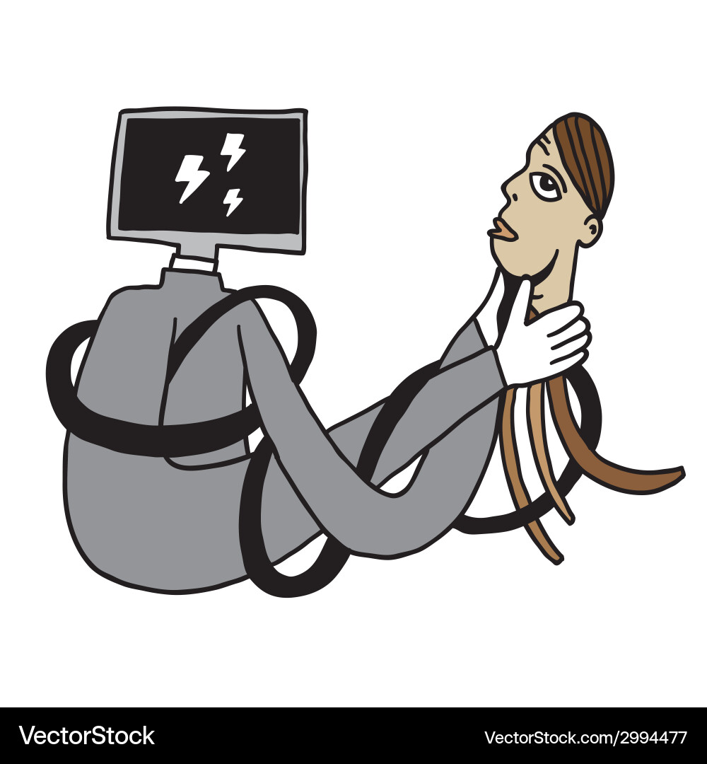 Man with no head programmer vector image