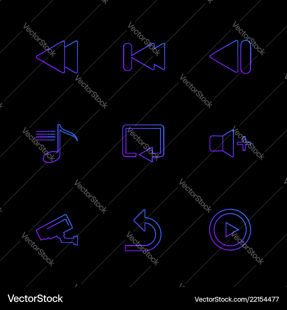 Multimedia play pause volume sound microphone Vector Image