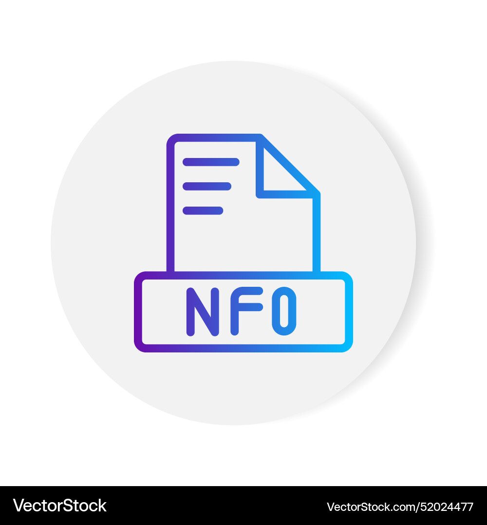 Nfo document format file icon with gradient Nfo document format file icon with gradient vector image