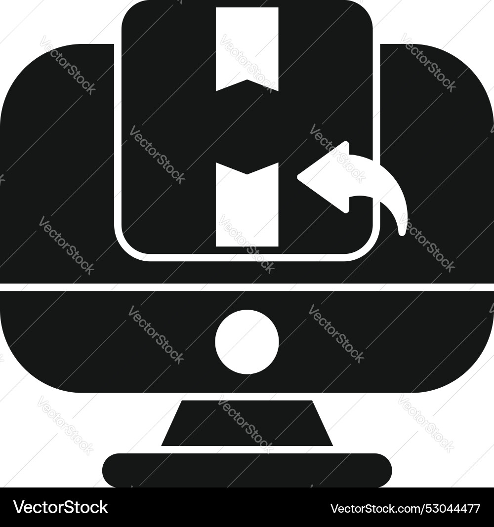 Online return process with box and computer icon Online return process with box and computer icon vector image