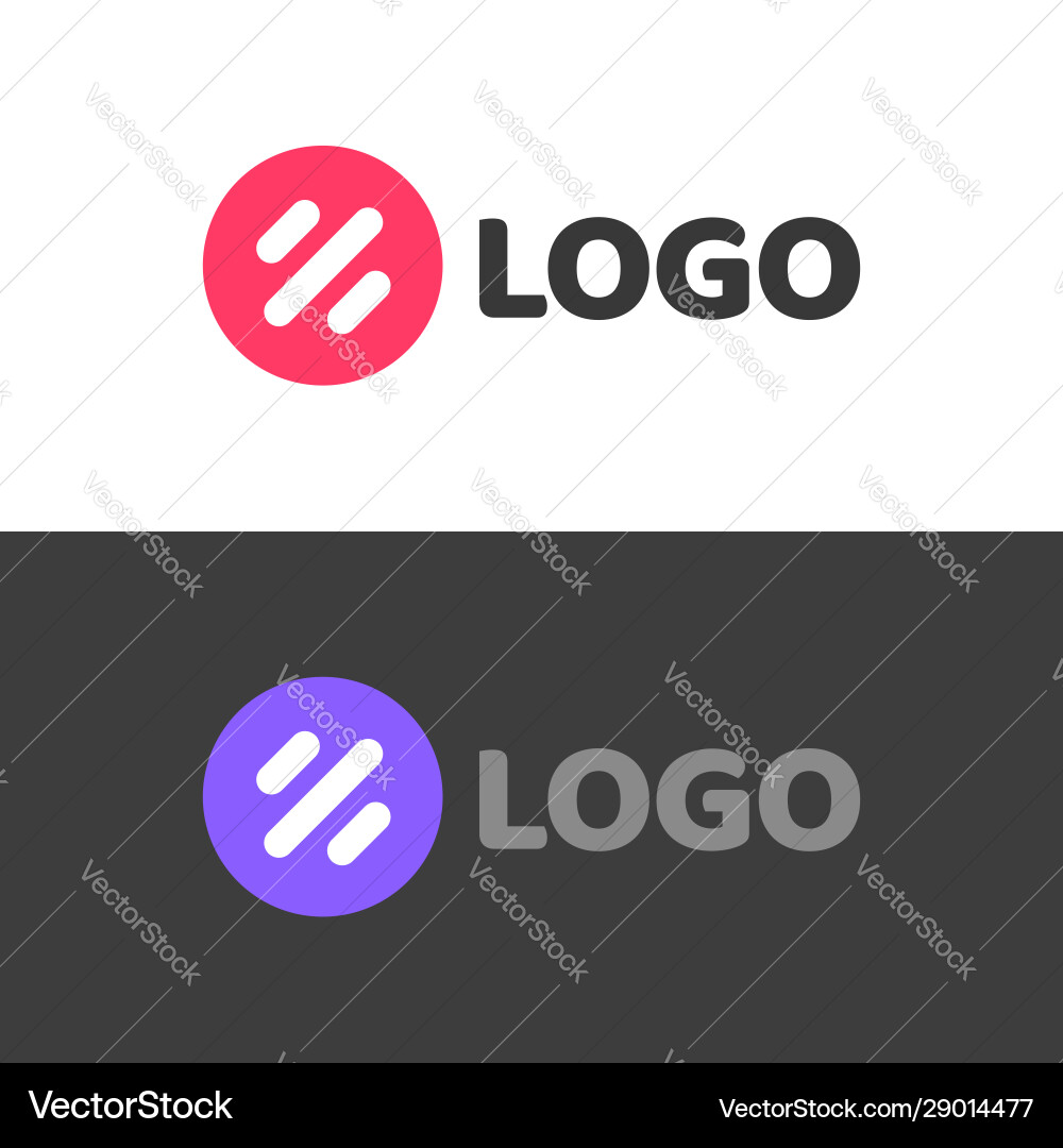 Round abstract logotype with lines or violet Round abstract logotype with lines or violet vector image