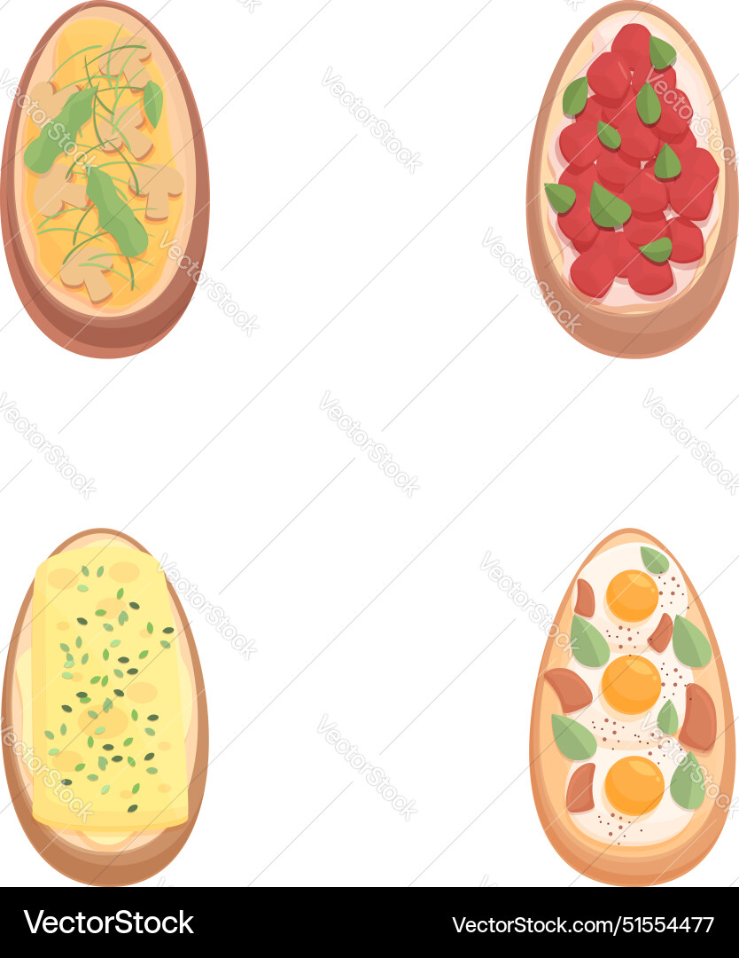 Sandwich icons set cartoon tasty Sandwich icons set cartoon tasty vector image