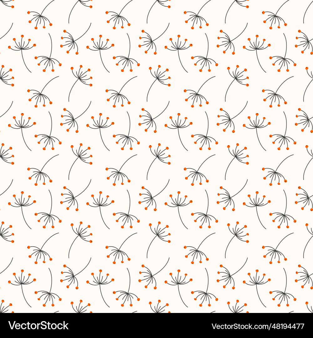 Seamless pattern of twigs with berries in a flat Vector Image