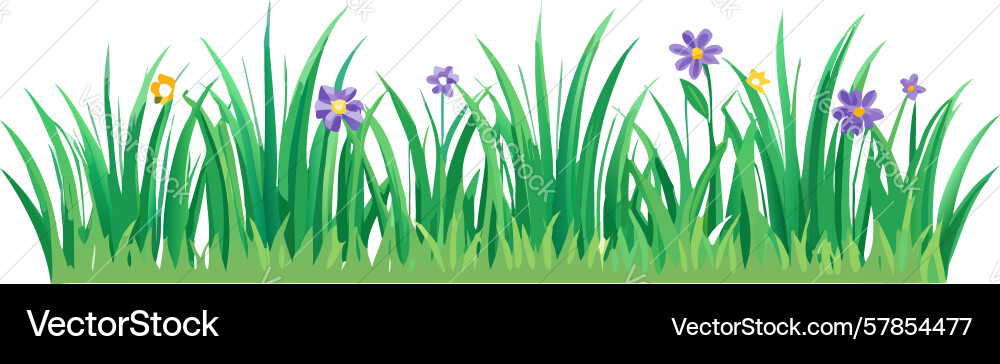Simple green grass patch border design element vector image