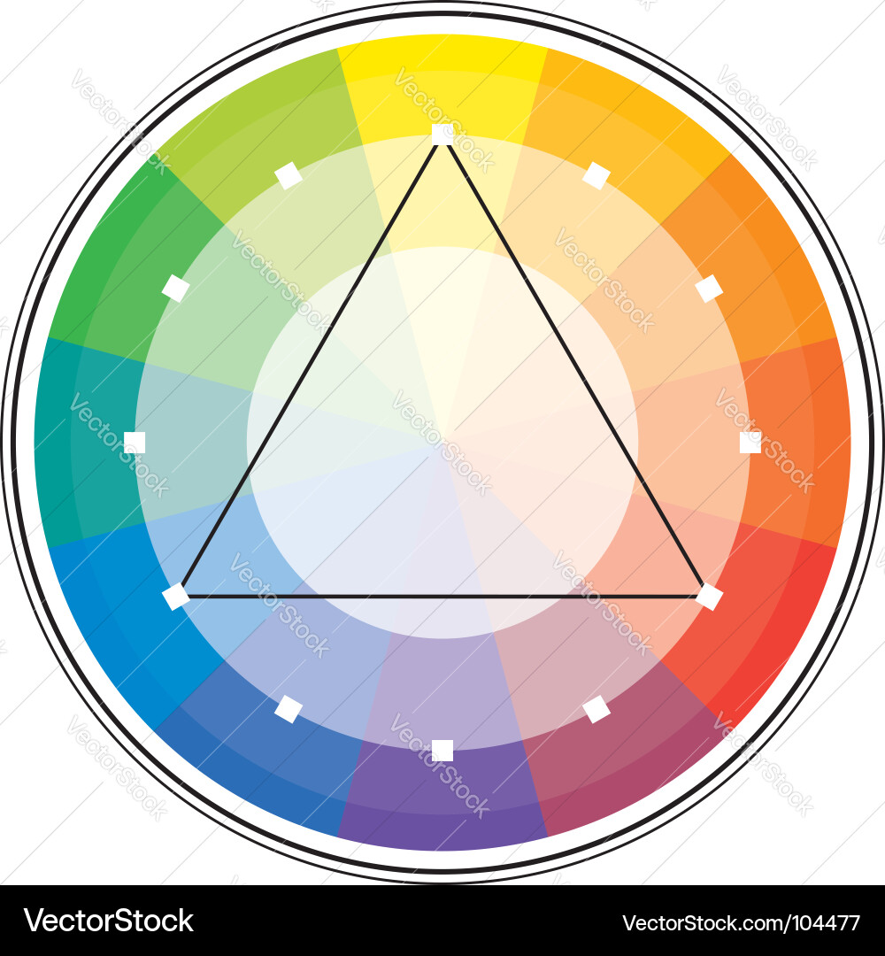 Spectral Color Wheel with Triangle vector image