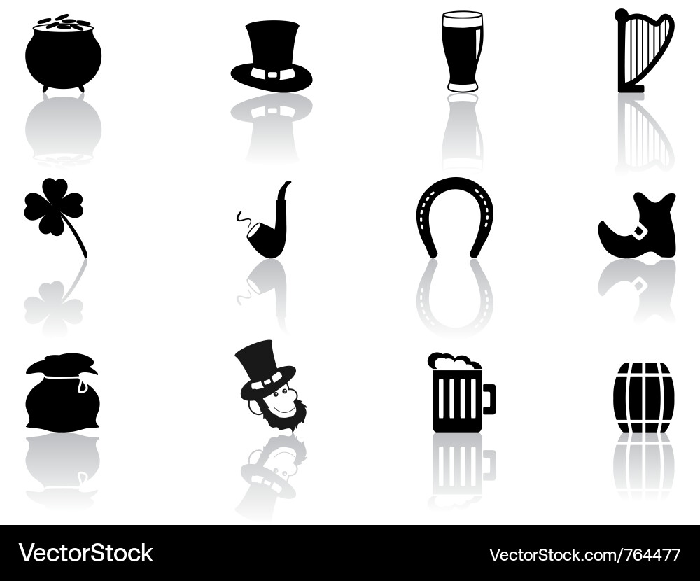 St. Patrick's Day Icons Set Vector Image