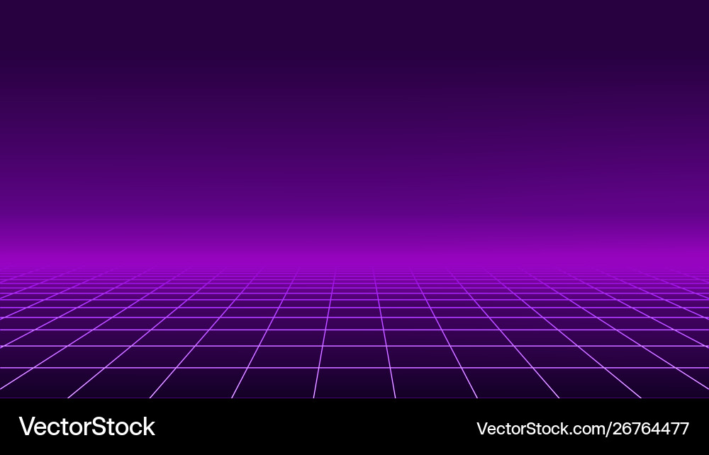 Synthwave background 80s sci-fi retro style dark Vector Image