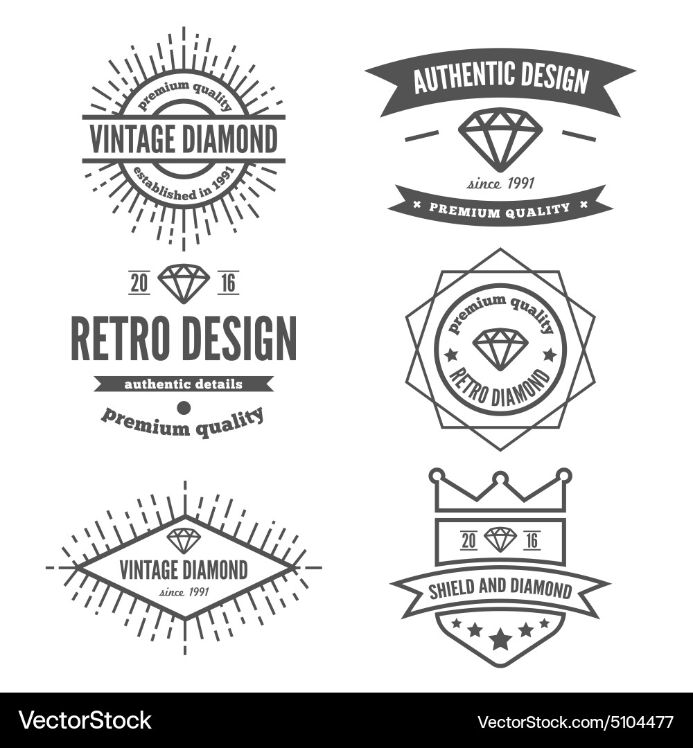 Vintage Logo & Badge Collection Vector Image
