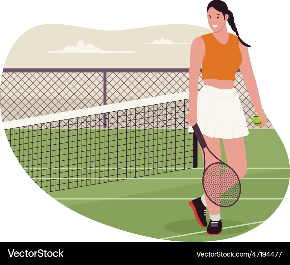 Woman player tennis concept Vector Image