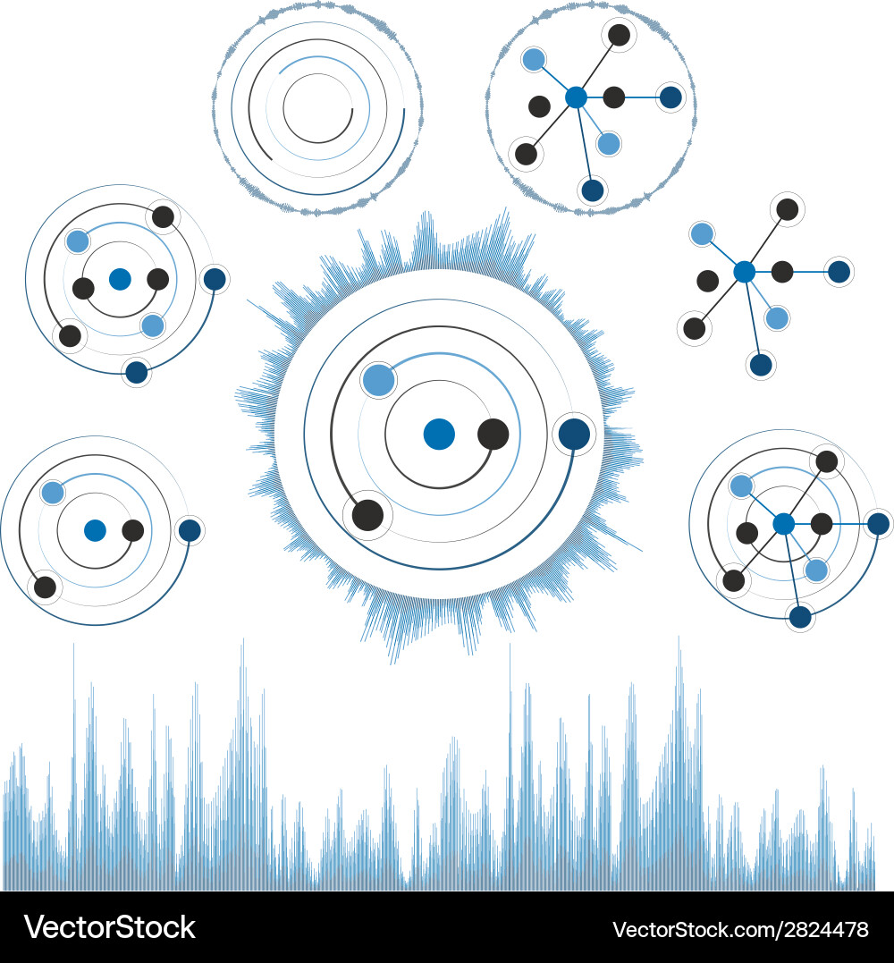 Abstract network with circles eps10 Vector Image