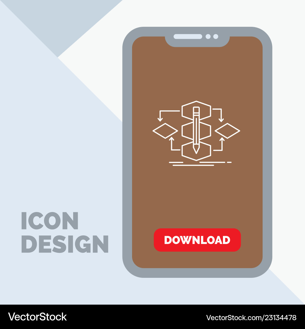 Algorithm design method model process line icon Algorithm design method model process line icon vector image