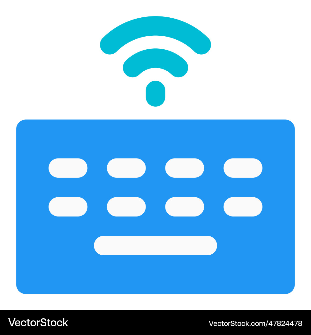Bluetooth keyboard convenient for typing vector image
