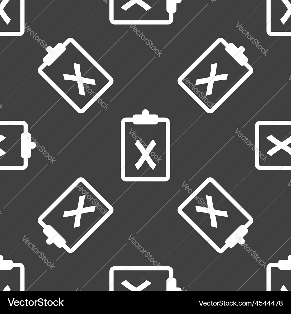 Clipboard with cross pattern Vector Image
