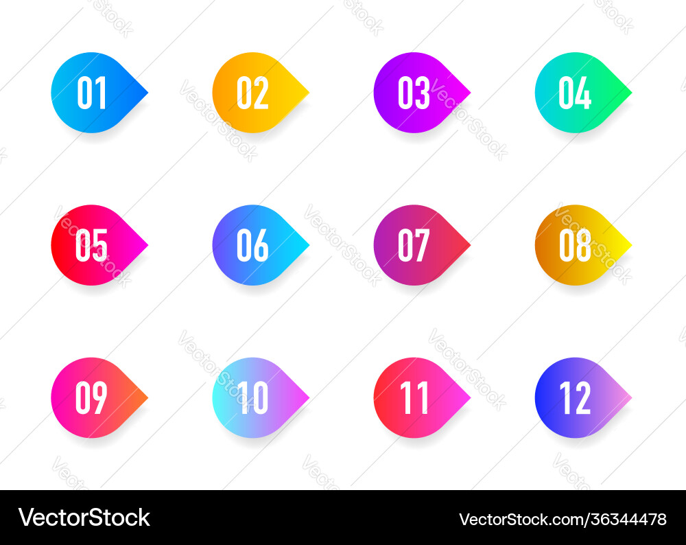 Collection arrows bullet point triangle flags Collection arrows bullet point triangle flags vector image