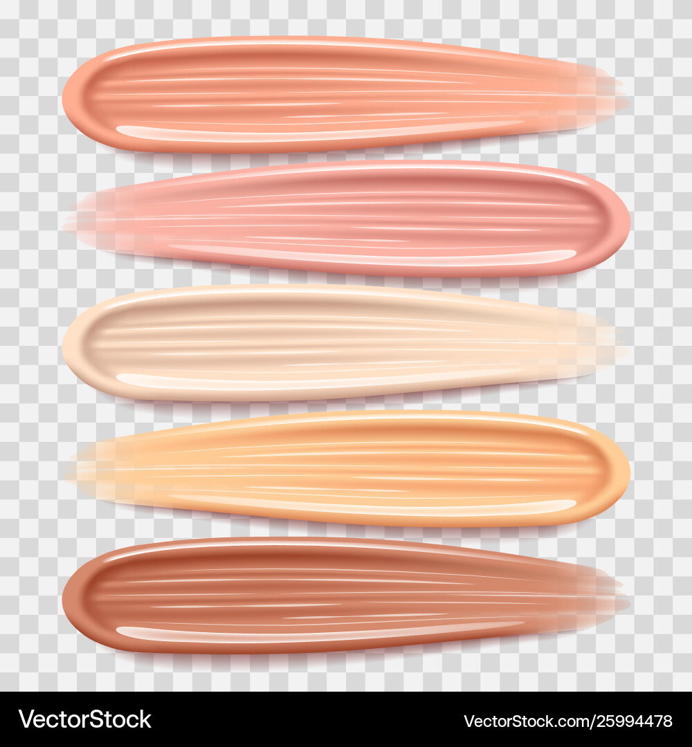 Colorful foundation smears photo realistic set Colorful foundation smears photo realistic set vector image