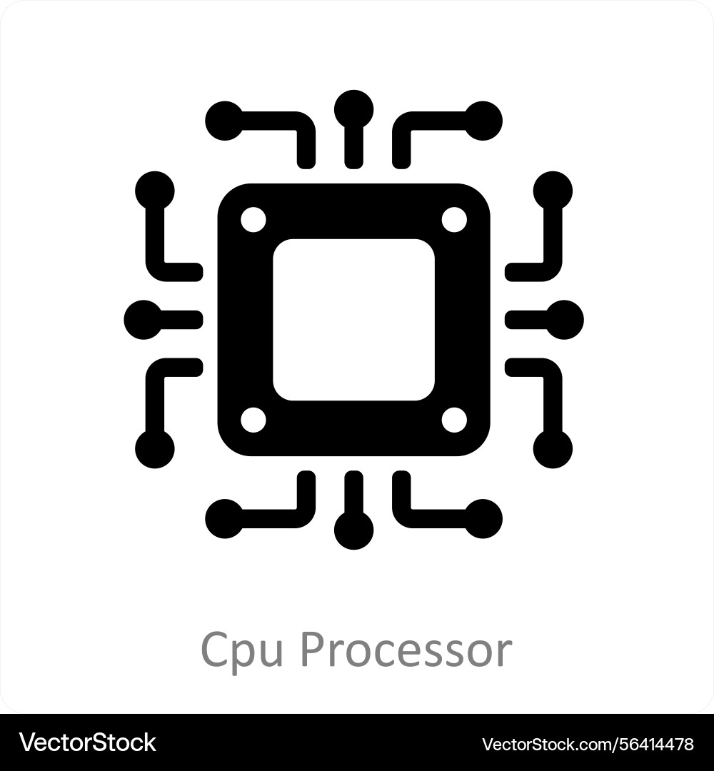Cpu processor icon concept vector image