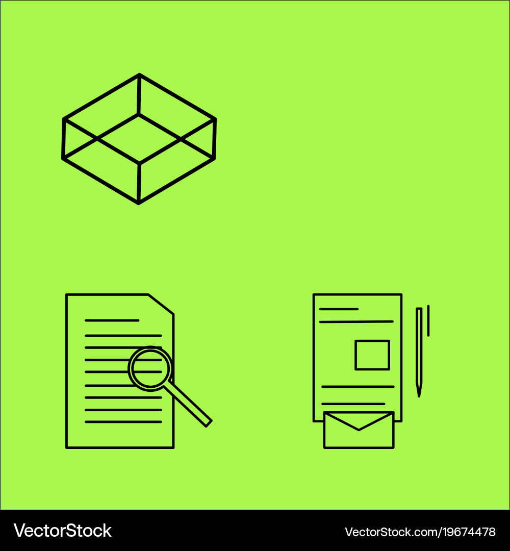 Design elements simple linear outline icon set vector image