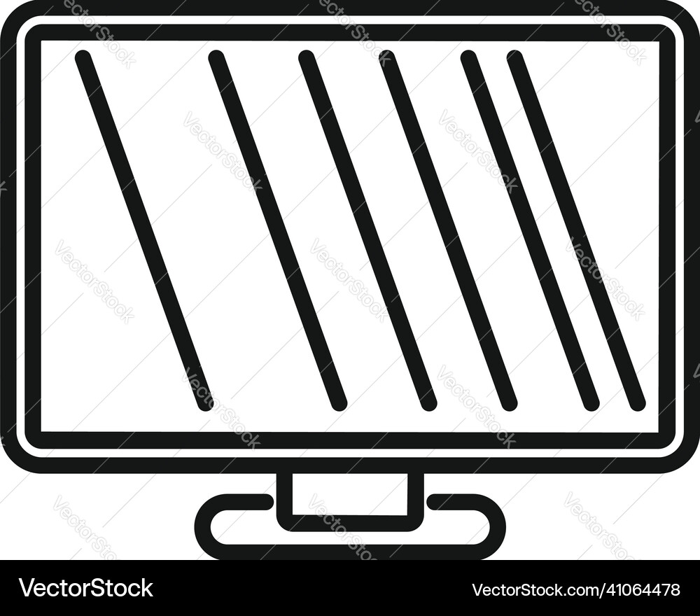 Digital monitor icon outline computer Digital monitor icon outline computer vector image