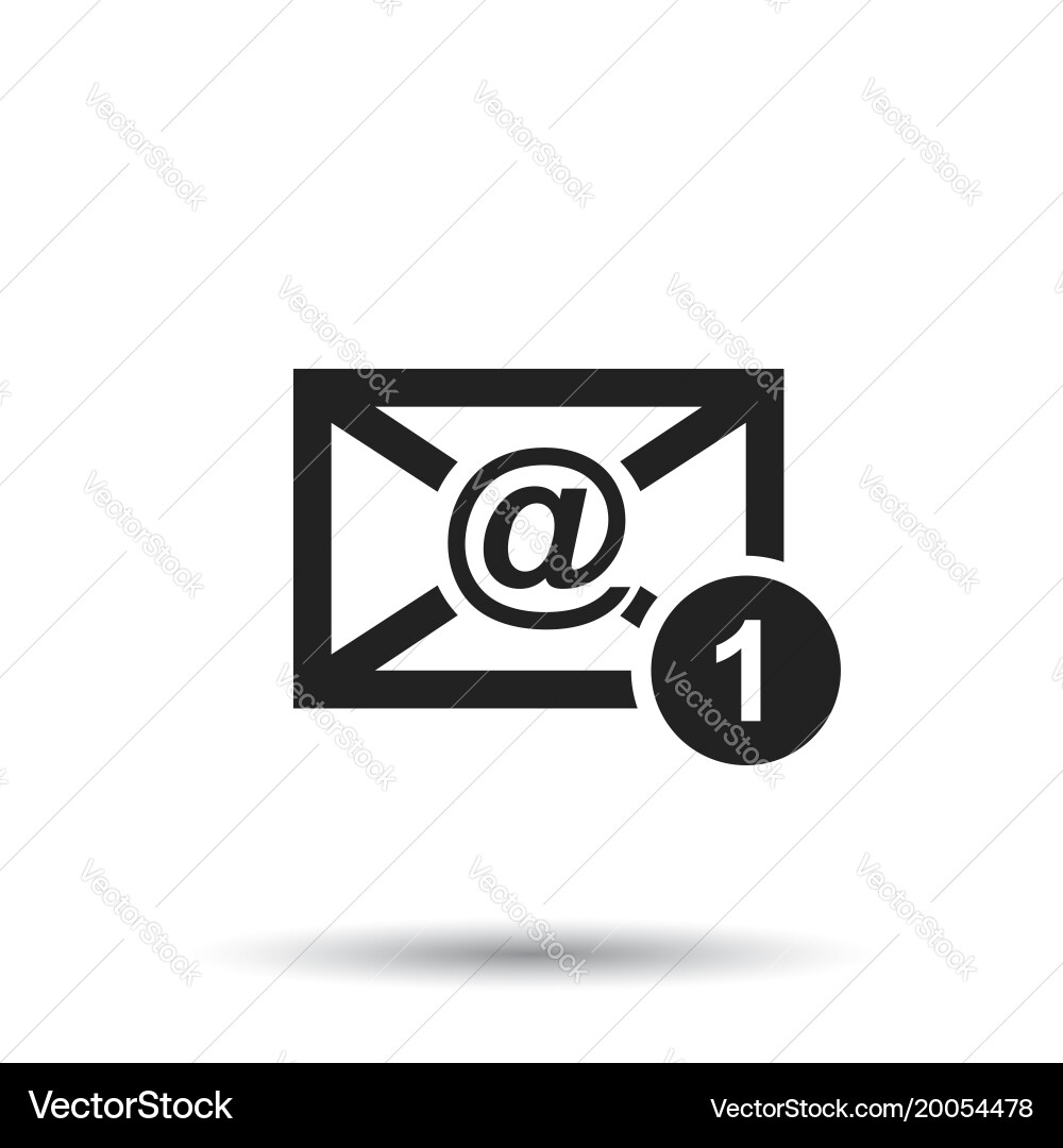 Email envelope message in flat style on isolated vector image