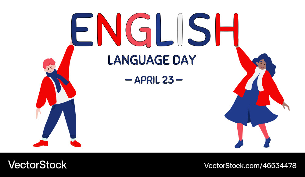 Englisch language day april 23 Holiday concept Englisch language day april 23 Holiday concept vektorbild