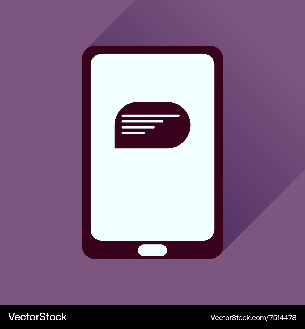 Flat icon with long shadow mobile applications Vector Image