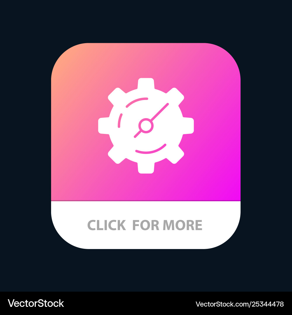 Gear setting timer mobile app button android Gear setting timer mobile app button android vector image