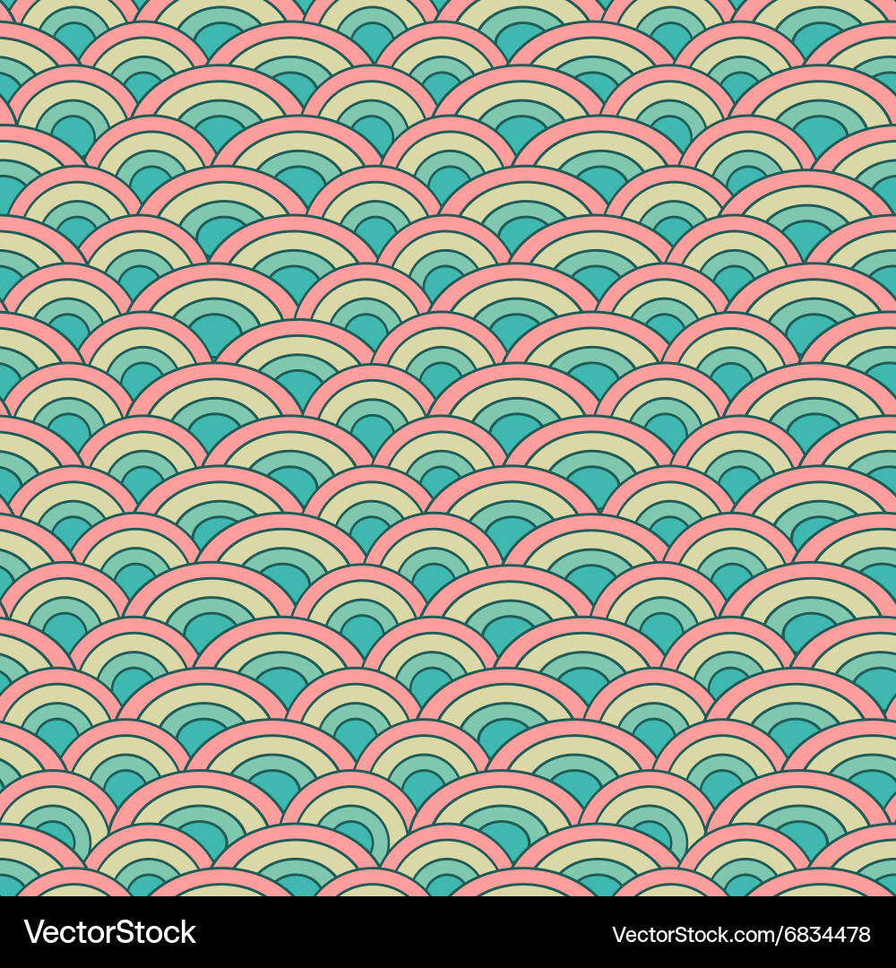 Geometry seamless pattern fish scale vector image
