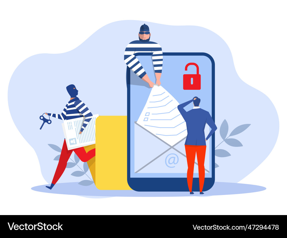 Hacker Stealing Data on Smartphone vector image