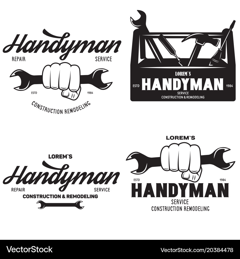 Handyman Tools & Badges vector image