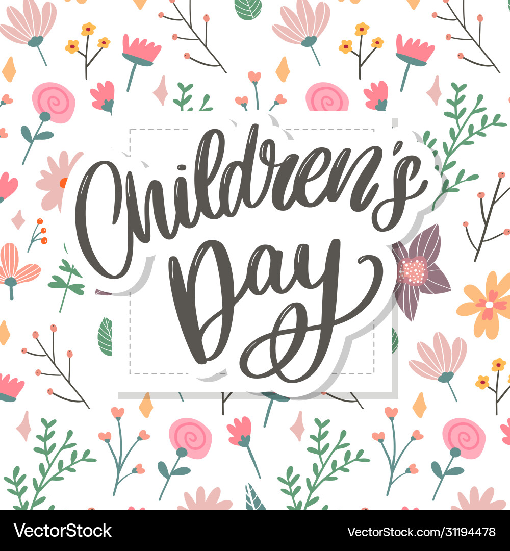 Happy children day cute greeting card with funny Happy children day cute greeting card with funny vector image
